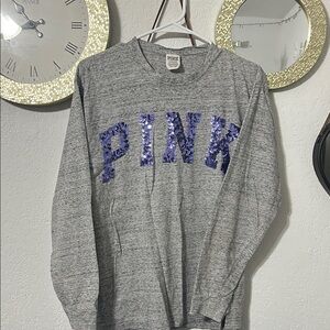 PINK Victoria's Secret Gray Speckled Top